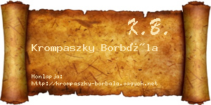 Krompaszky Borbála névjegykártya