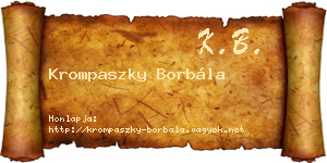 Krompaszky Borbála névjegykártya