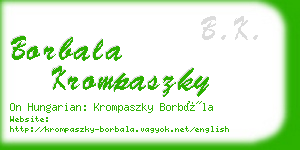 borbala krompaszky business card